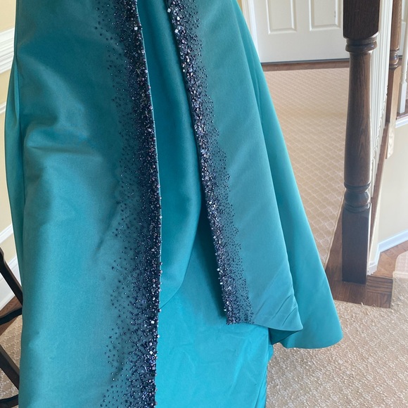 Pamella Roland Couture Blue Embellished Crystal Evening Gown 0-2 - Picture 10 of 13